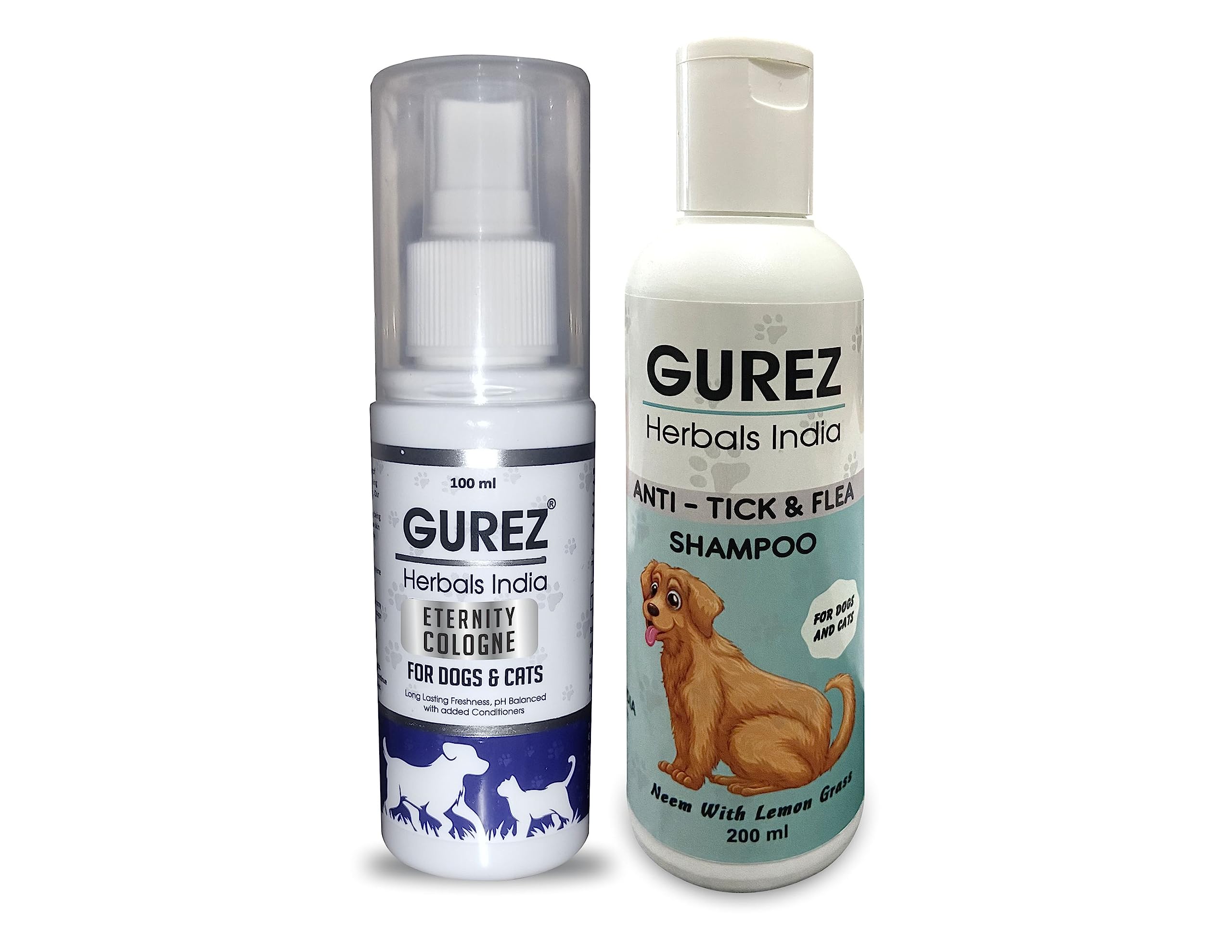 Gurez Anti Tick & Flea Shampoo 200 ml Neem With Lemon Grass + Eternity Pet Cologne Spray Dog & Cat Cologne 100ml For All Breeds Smell Remover Pet Fresh Natural Pet Perfume (Combo Pack) (B0CCDJWBZW) Amazon Price History, Amazon Price Tracker