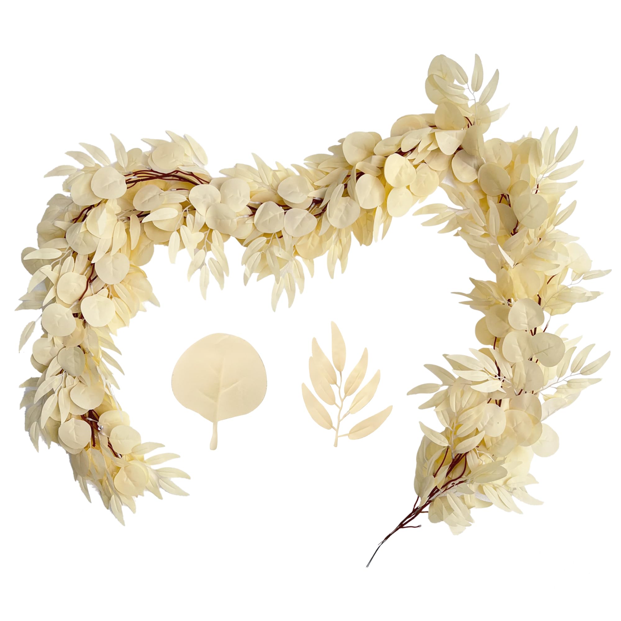 Photo 1 of GREENTIME 2Pack 6.5Ft Boho Artificial Eucalyptus Garland with Willow Leaves