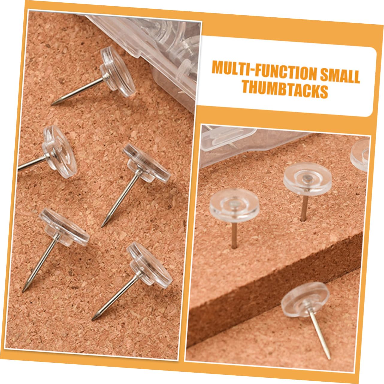 Operitacx 800 Pièces Punaise en liège Boite Rangement Boite de Rangement Panneau de liège punaises Mignonnes Accessoires pour Tableaux en liège en boîte en H décorer Appuyez sur l'ongle