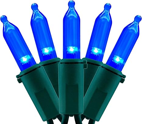 Blue Led Christmas Lights With Green Wire 66 Feet 200 Count Ul Certified Commercial Grade Led Holiday String Light Set Blue Green Wire Amazon Com