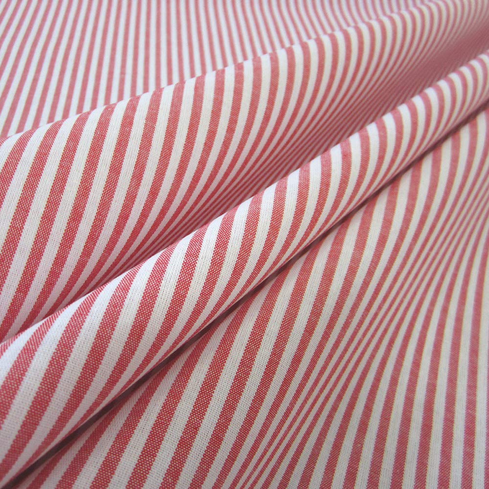 Bauernstreifen-Stoff Rot-weiß – Baumwoll-Meterware Für Vorhänge, Kleidung & DIY