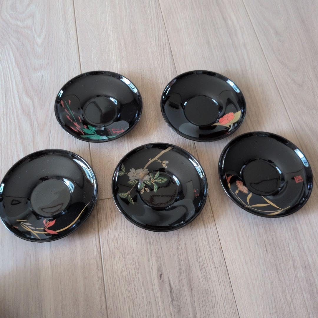 Amazon.co.jp: 輪島塗 10枚セット茶托5客銘々皿5客セット 象彦 山中塗
