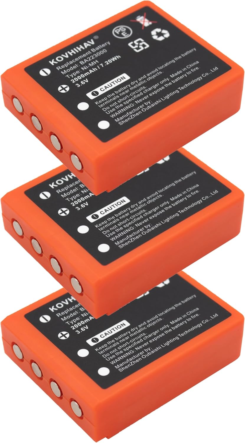 3 pcs Replacement battery for HBC BA223030 BA223000 FUB6 Radiomatic Micron 4/5/6/7 Radiomatic Quadrix Radiomatic Keynote Radiomatic Vector Pro Radiomatic Patrol D Radiomatic Linus 4 2000mah update