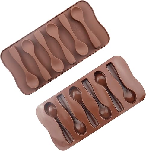 Moldes de silicona para cucharas de chocolate y caramelo de menta, perfectos para bombas de cacao y bombas de chocolate caliente, juego de dos,