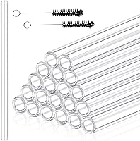 Akamino 20 Pack 12 Inch Borosilicate Glass Tubes 12mm OD 8mm ID 2mm Wall - Heat-Resistant for Art DIY Labs with Cleaning Brushes