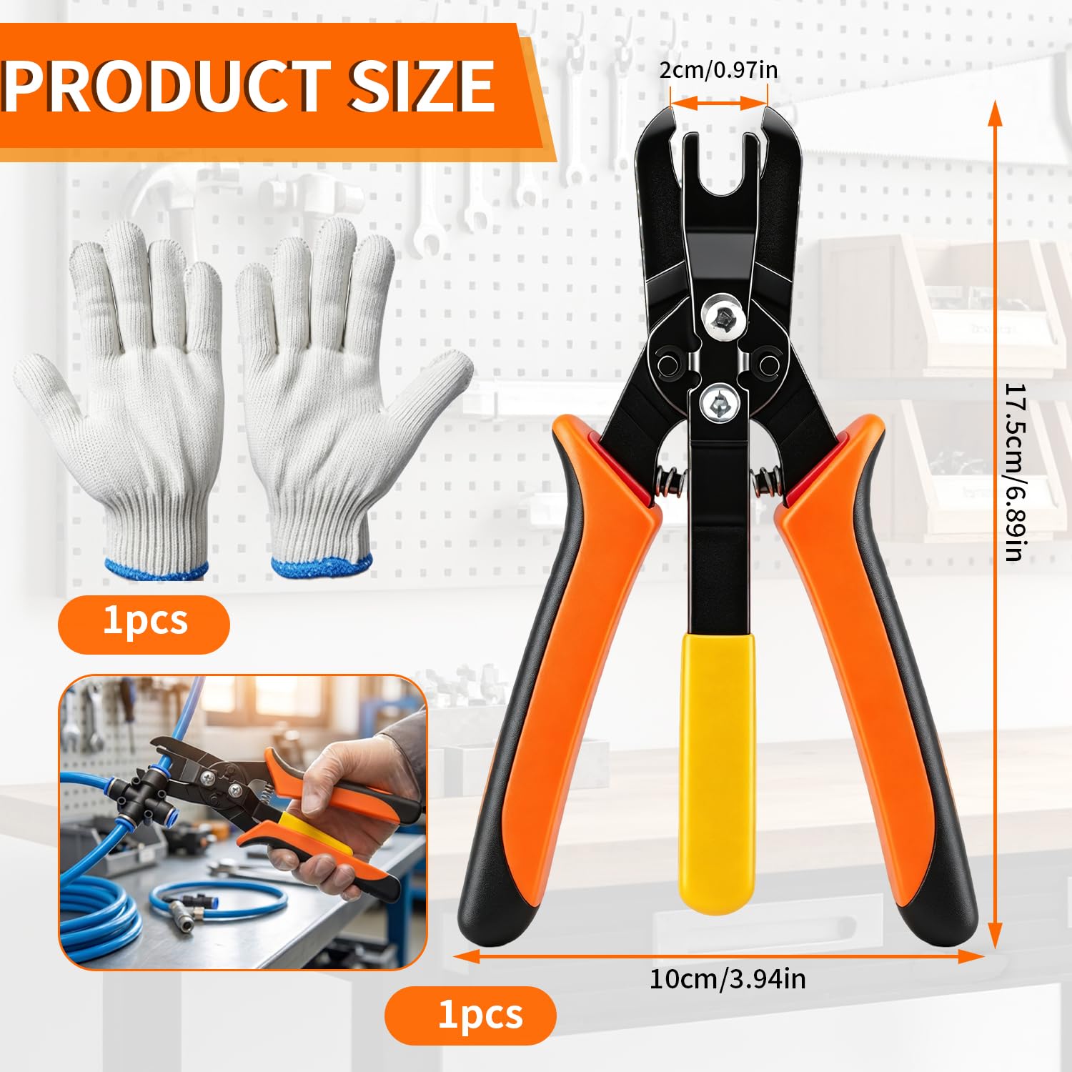 Pince à Déconnecter Rapide pour Raccords Raccord Pneumatique 6/8 mm | Outils de Déconnexion de Tuyau d'Air à Insertion Structure à Levier Économe en Effort Idéale pour les Espaces Étroits