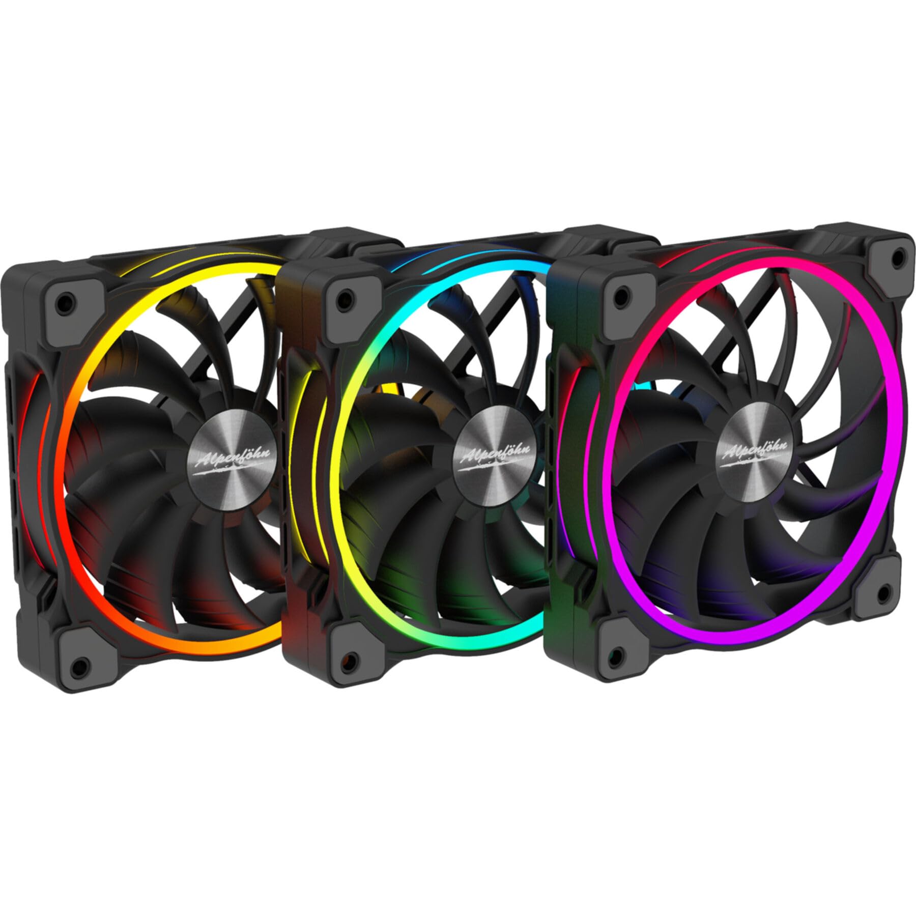 Alpenföhn Wing Boost 3 ARGB de Alta Velocidad con 1 Ventilador PWM de 120 mm, Ventiladores de computadora, Ventiladores de PC con un máximo de 2200 RPM Compatible con Carcasa de PC