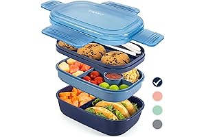 STACKABLE BENTO BOX WITH BUILT-IN UTENSILS