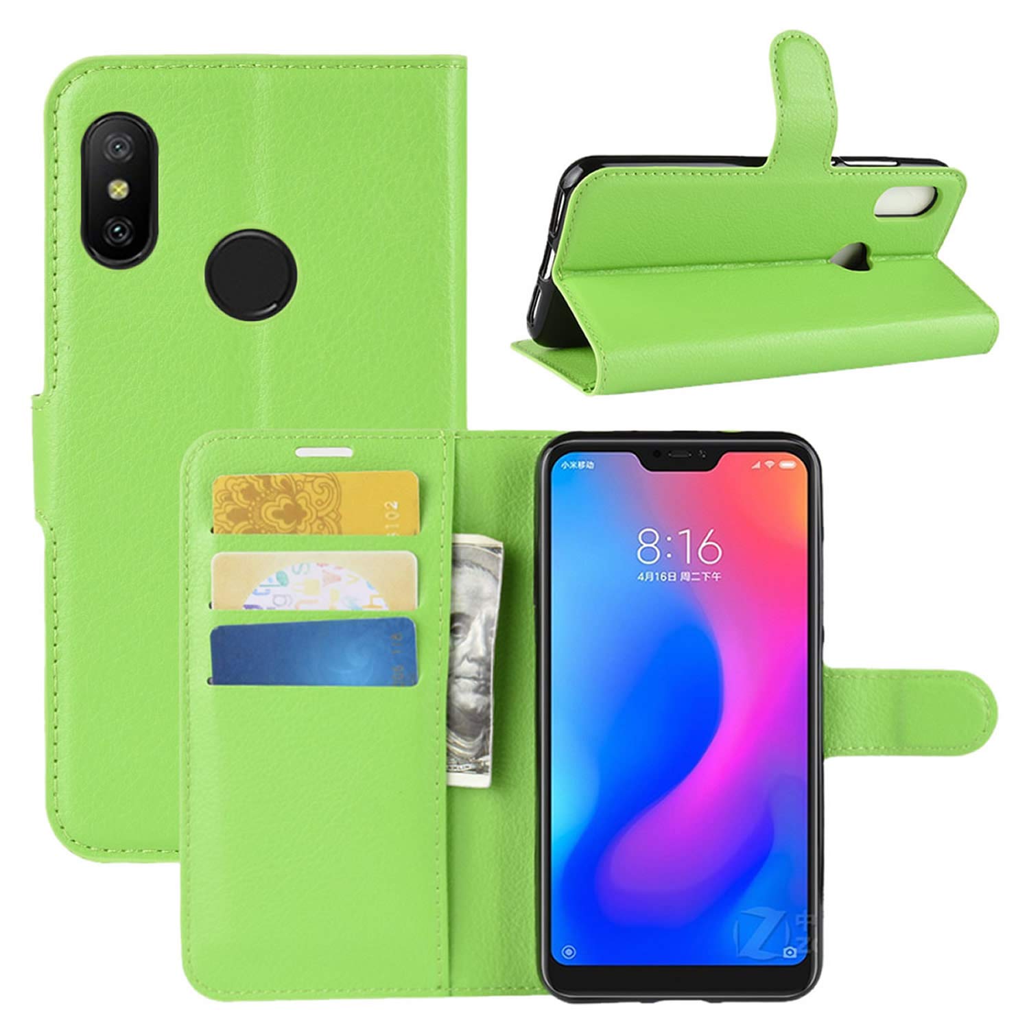 Custodia Portafoglio In Pelle PU Per Alcatel A3 - Nera, Con Supporto E Magnetica