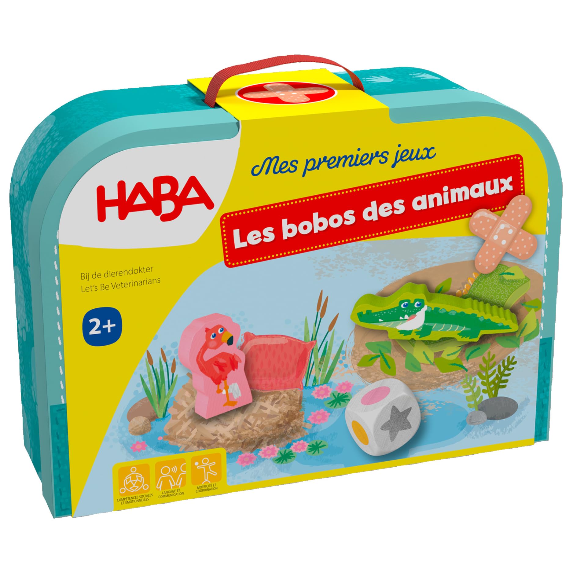 HABA Valigetta da medico con due idee di gioco per una prima comprensione delle regole - Cura gli animali in modo giocoso - per bambini dai 2 anni - 2011719002