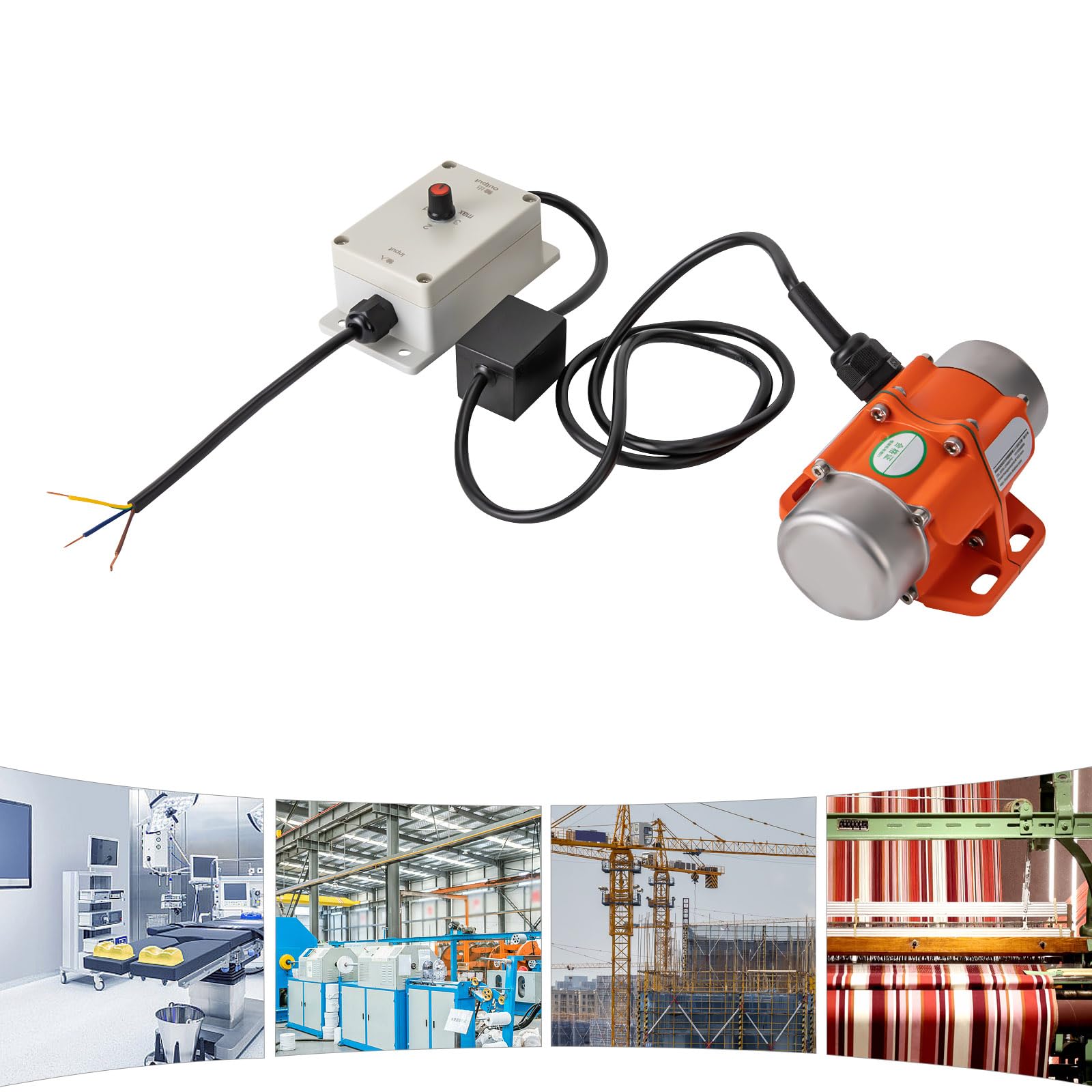 Vibrationsmotor, 30W 220V Betonrüttler mit Geschwindigkeitsregler, IP65 Rüttelsieb Elektrisch mit Drehzahlregler, 3000RPM Vibrationssieb für Gebäude Bergbau Metallurgie, 14.5 × 11 × 6.7cm