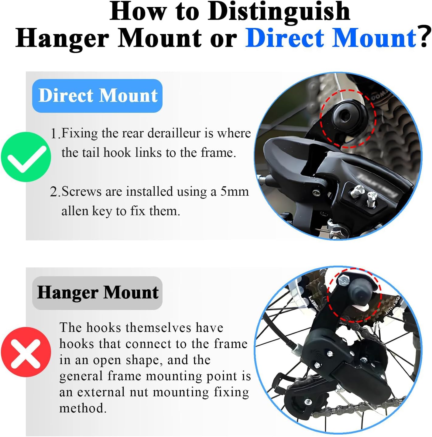 RD-TX800 8 Speed Rear Derailleur, Direct Mount for Hybrid, Commuter, Mountain, Road & Snowmobile Trail Bikes, Universal Replacement with High Compatibility