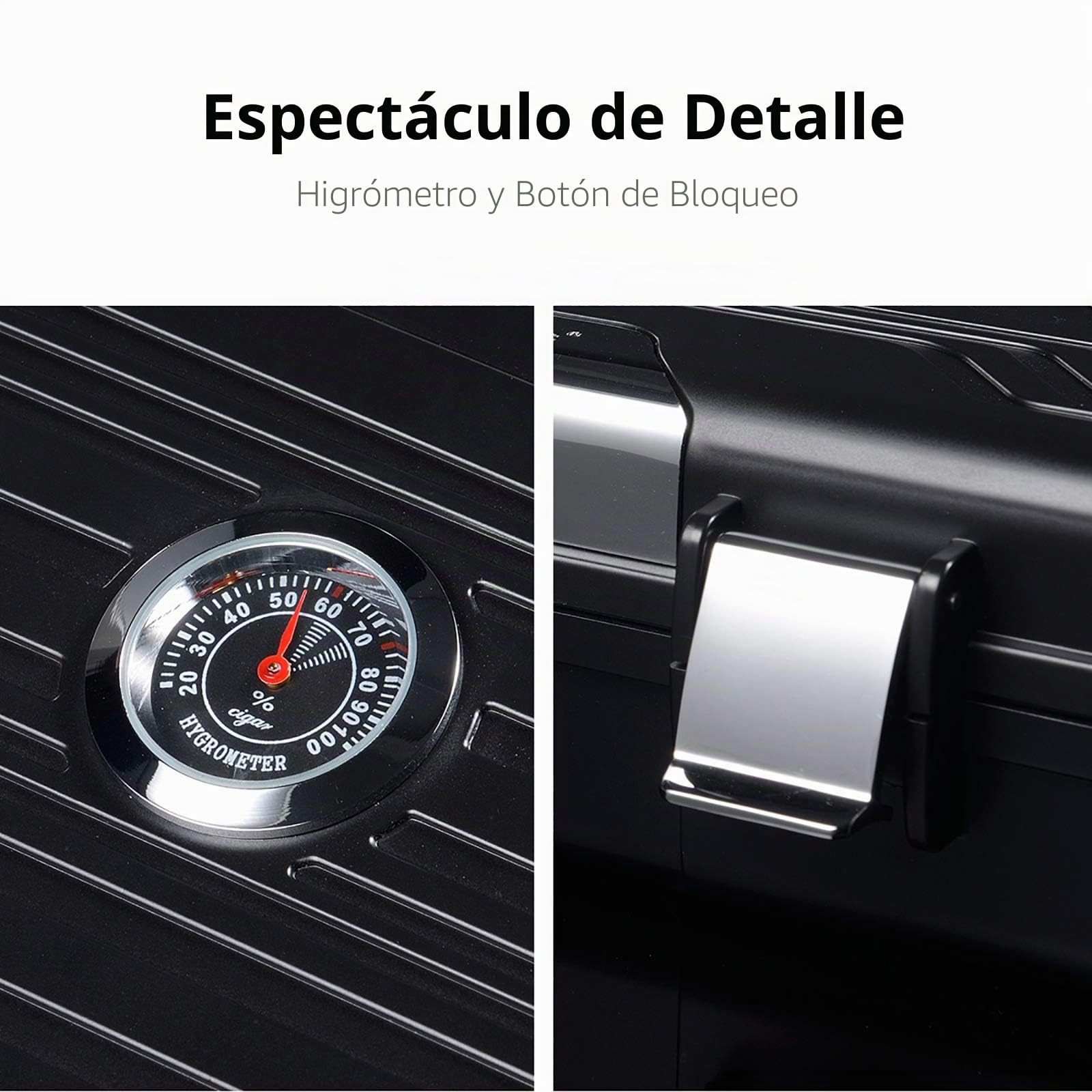 CIGARLOONG Cigar Humidor Viaje Cigar Caso Doble Capa con Higrómetro y Humidificador (Color: Rojo)
