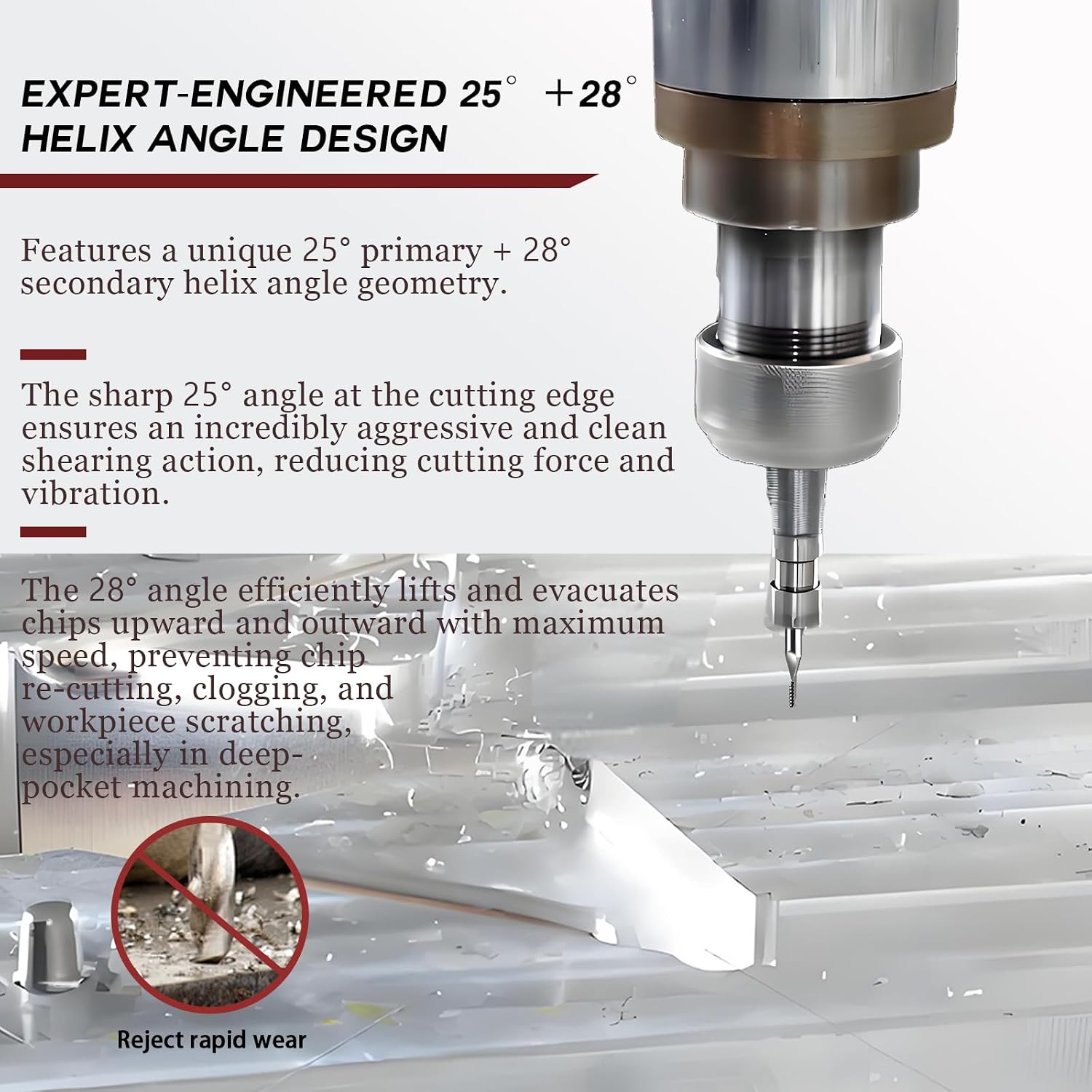 24h Continuous Cutting Aluminum 1/8 Dia Router Bits: K20 Performance Carbide CNC O Flute 1/4 Shank Spiral Upcut End Mills for ACP, Acrylic, PVC , HDPE & Plastic, Wood 1/2 Inch CL, 2 1/2 OVL