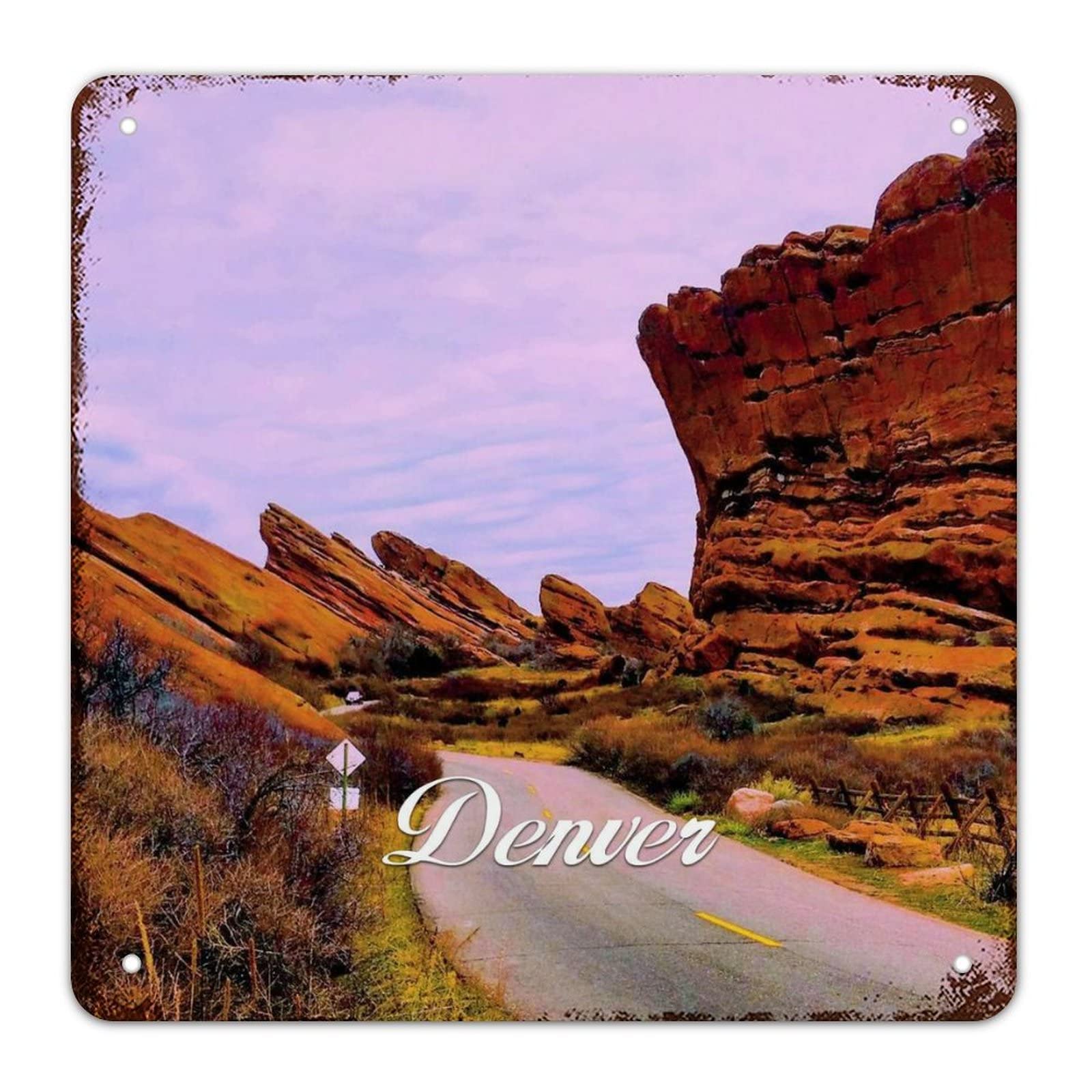 Panneau métallique Denver idéal pour décorer un bar de style vintage américain