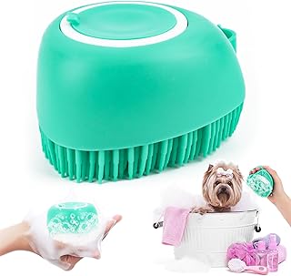Hunde Badebürste, Hunde Waschbürste Aus Weichem, Massagebürste für Hundedusche, Hundeseife mit Seifenspender Dusche Bürste Silikon, Badebürste Hund Weiche Hundebürsten für Hunde und Katzen product image