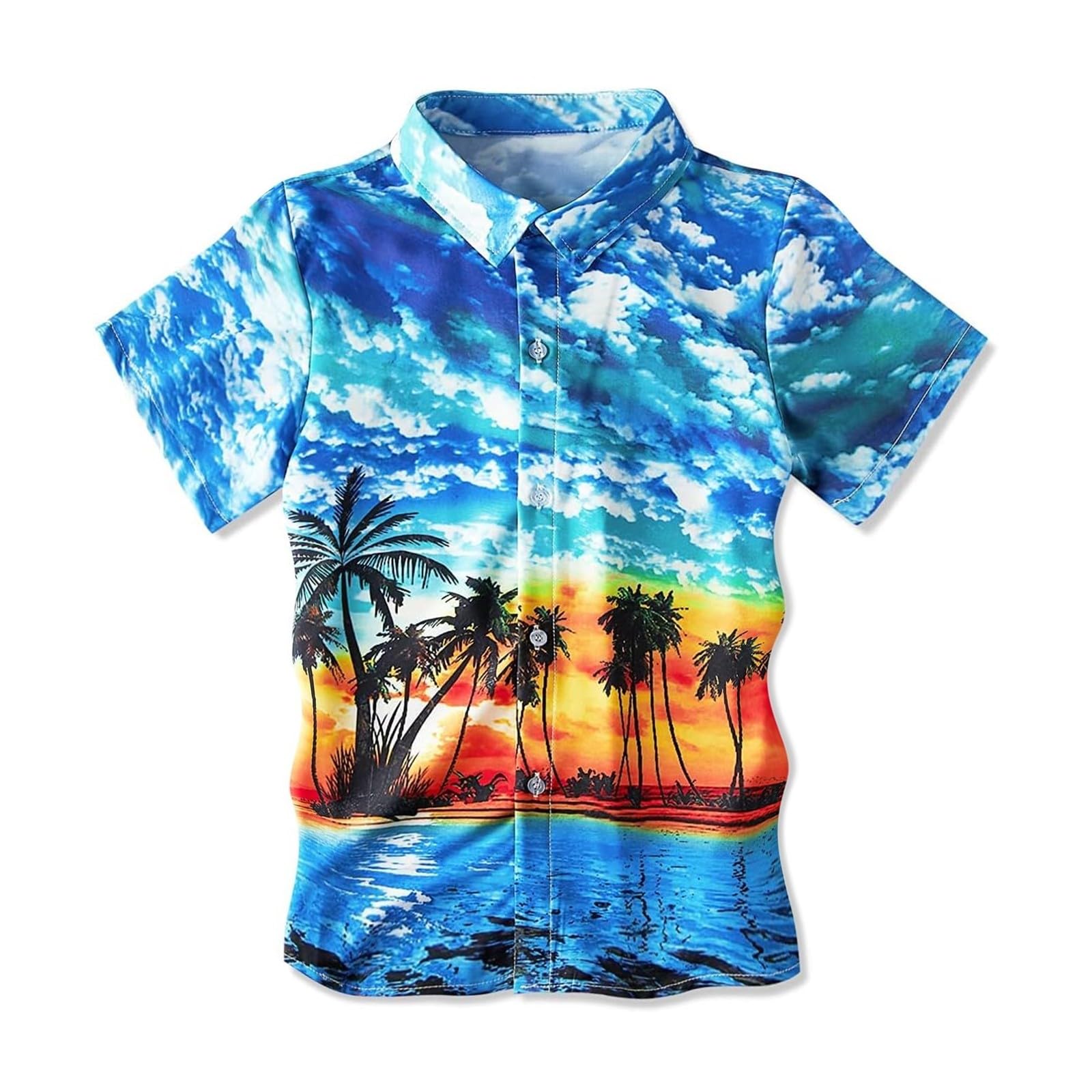 Camicia Bambino Casual, Camicia Hawaiana Ragazzo Maglietta Casual a Maniche Lunghe per Comoda Maglietta per con Design Classico per La Scuola E L'Uso Quotidiano