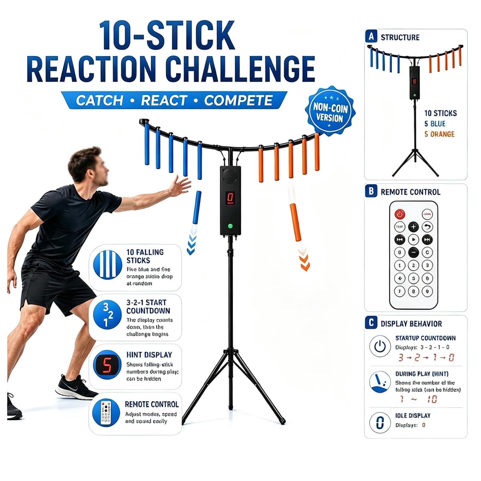 Juego Hand Speed ​​Challenge, 10 Velocidades Y Pantalla LCD