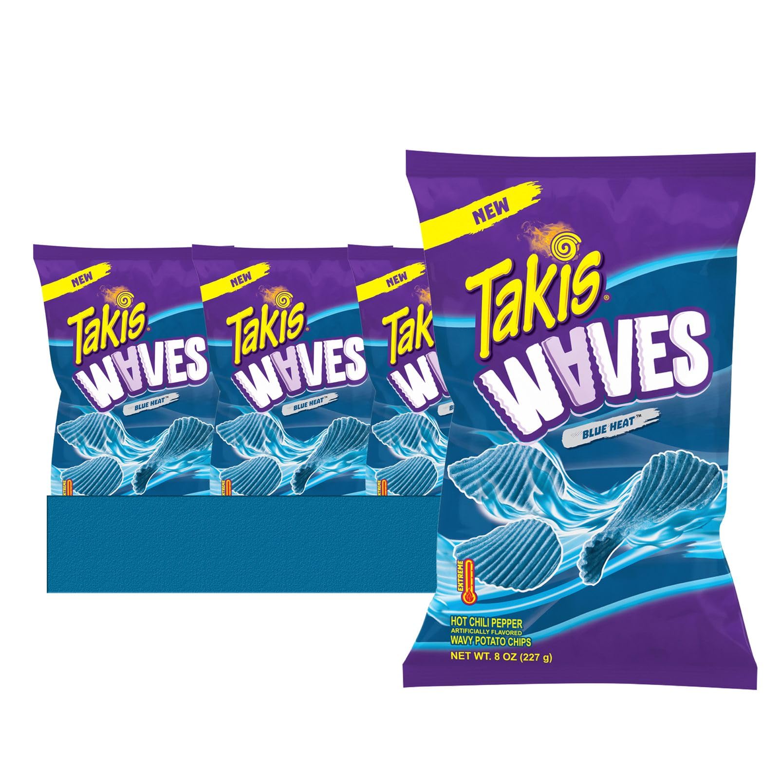 TakisLavinia Essentials Bundle: 6-Pack of Waves Fuego Sharing Size Bag, Hot Chili Pepper Rolled Tortilla Chips 9.9 oz Bag + 1 Utility Prop