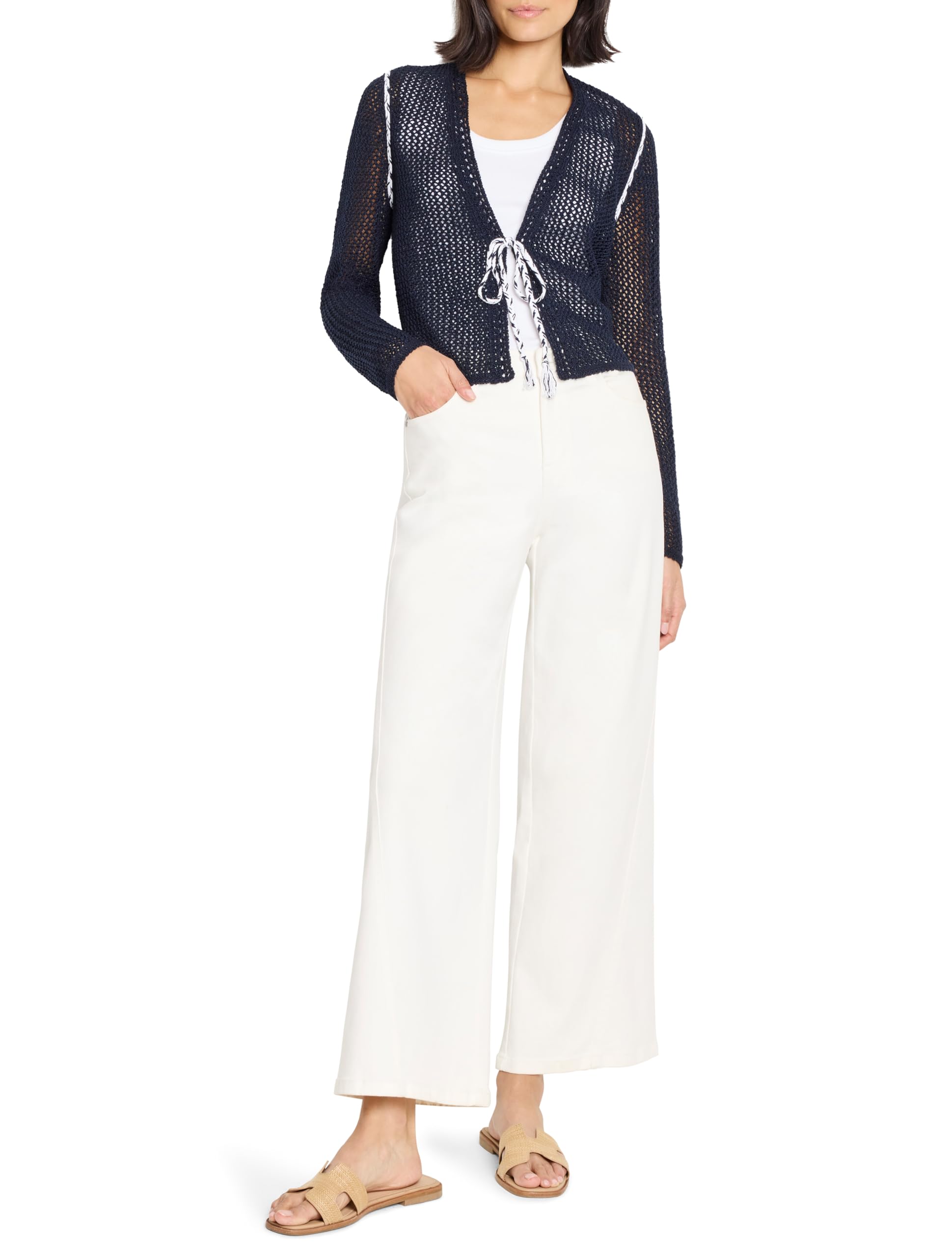 NIC ZOE Womens Mesh Tie Cardigan