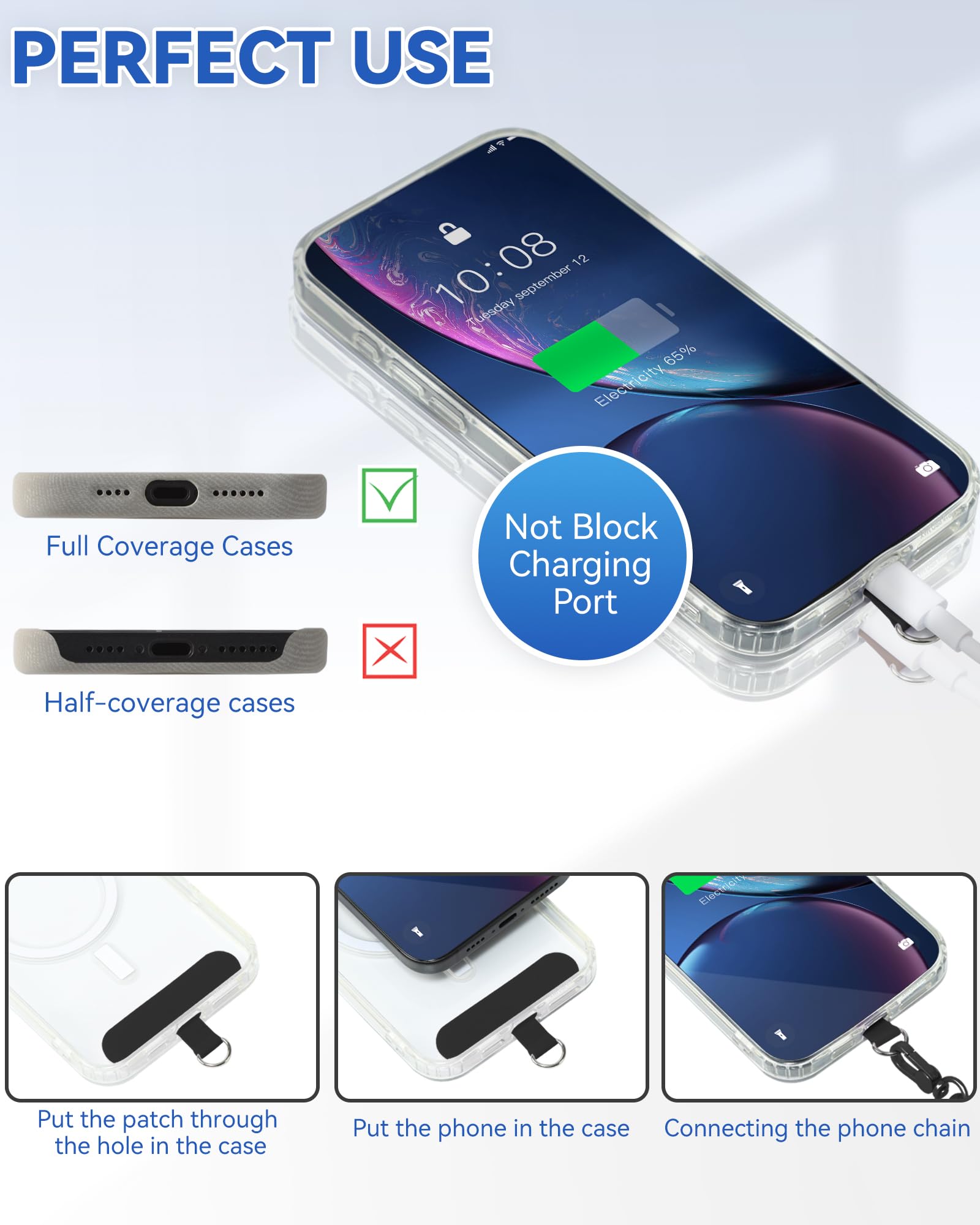 VVAAGG Cordón para teléfono celular para iPhone: correa cruzada para teléfono y correa de muñeca para la mayoría de teléfonos inteligentes iPhone y Android