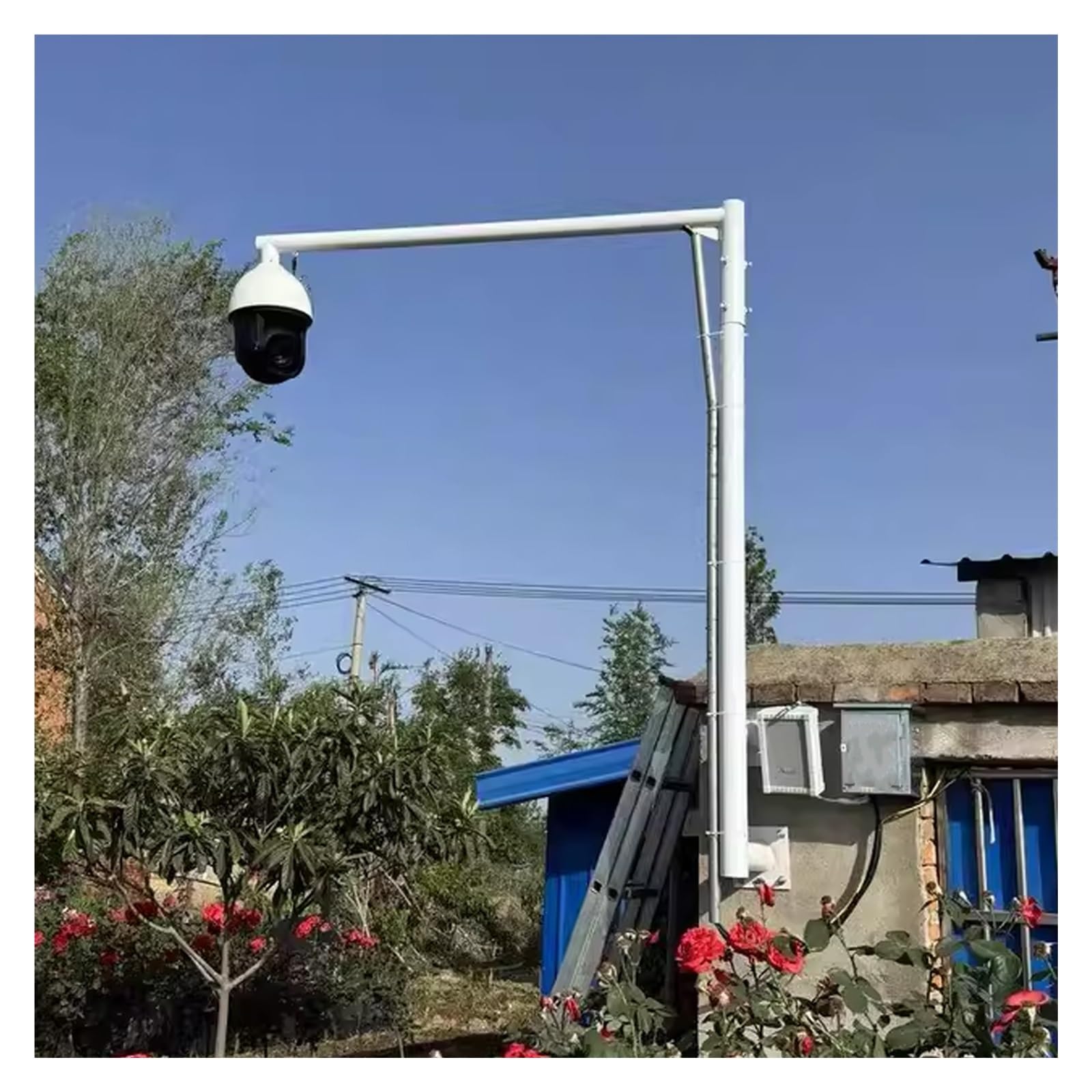 Verzinkter Stahlmast für Überwachungskameras im Außenbereich, 360° verstellbar, für Dachüberwachung, robuste Stahlhalterung, einfache Montage und Demontage, 150 cm (59 Zoll) – ideal für verb