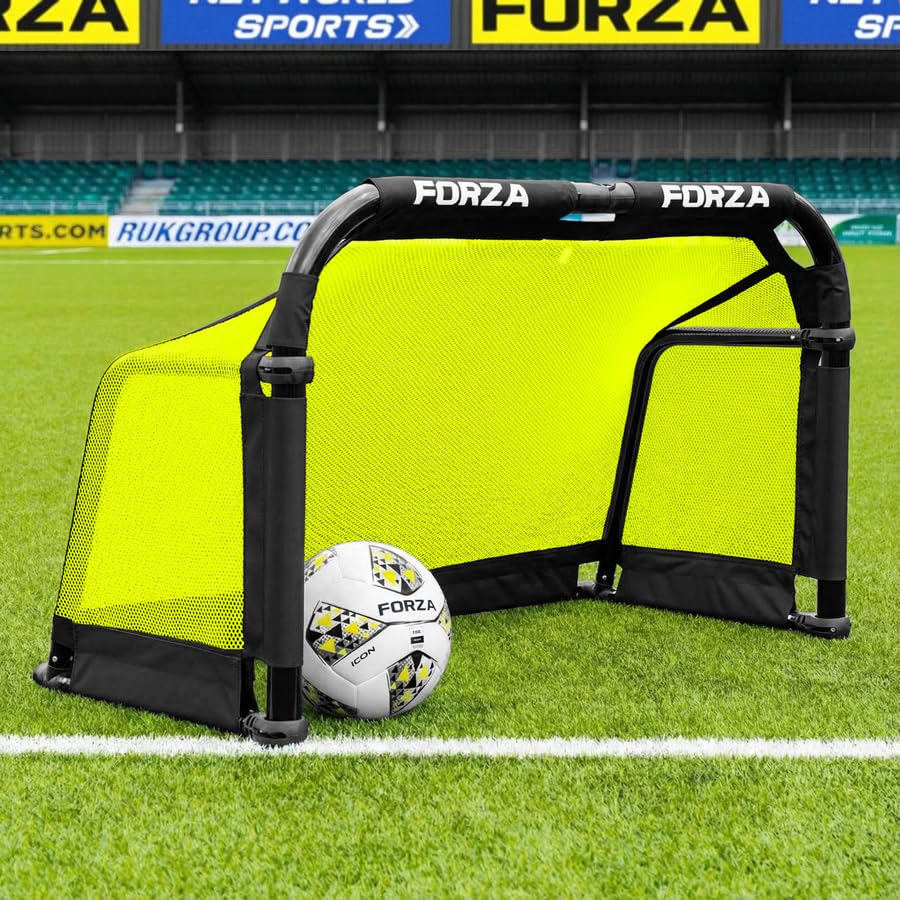 FORZA Folding POD Football Goal - Portable Aluminium Training Goal (Yellow 3 x 2 Without Carry Bag)