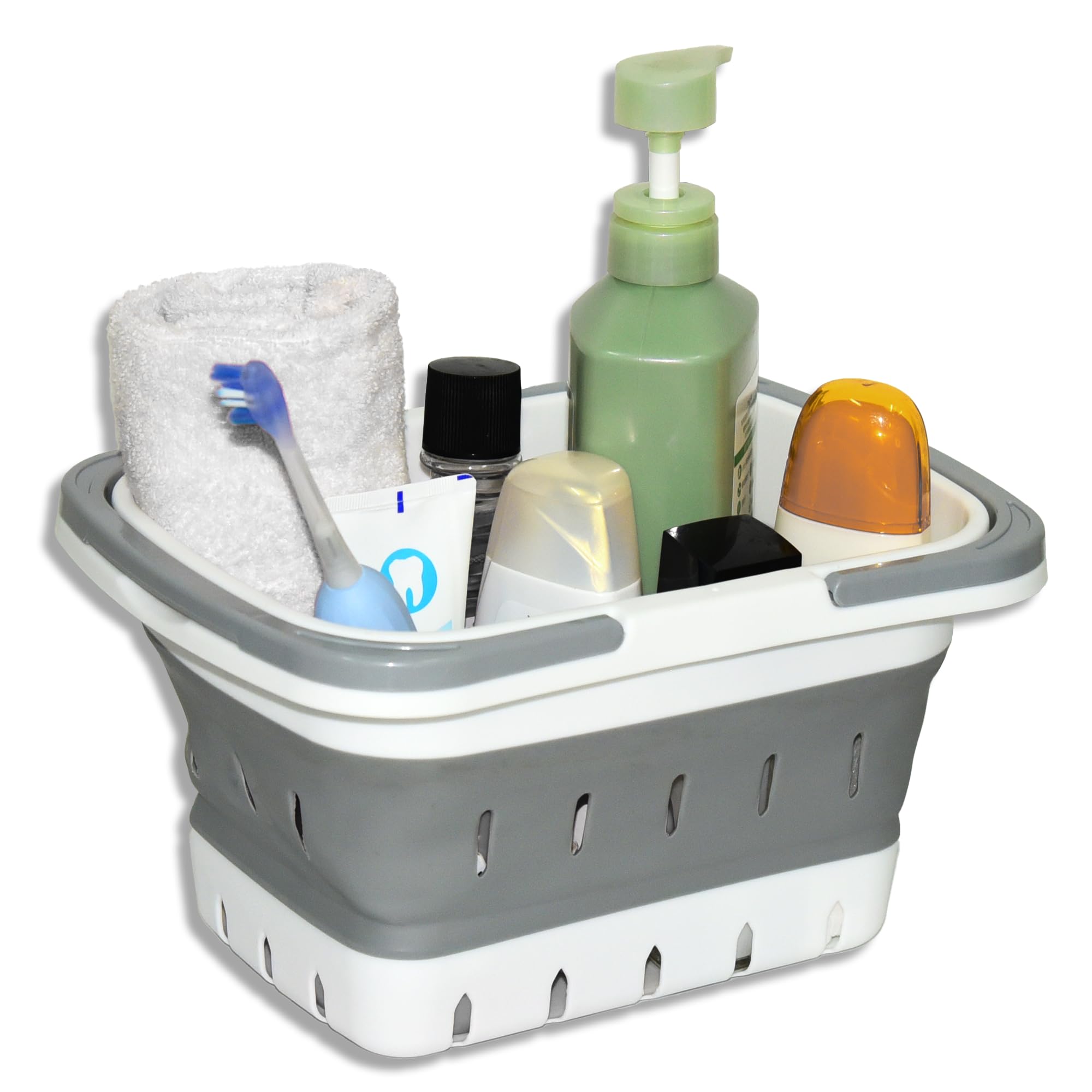 Cawmpap Shower Caddy Portable Plastic Collapsible Shower Caddy Dorm with Holes and Handles for College Dorm Gym Travel