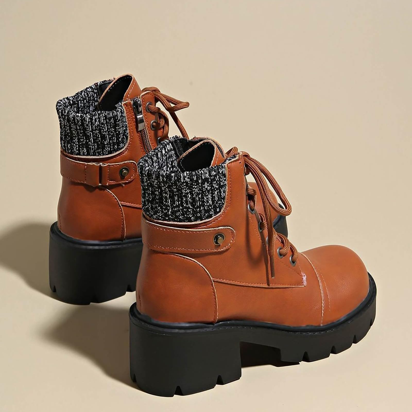 Stivali Donna Antiscivolo Stivaletti con Lacci Comodi Eleganti Stivaletto Leggero Robusti Antivento Versatili Stivali da Pioggia Autunno Inverno Stivaletti per Esterni Neve Trekking e Giardino