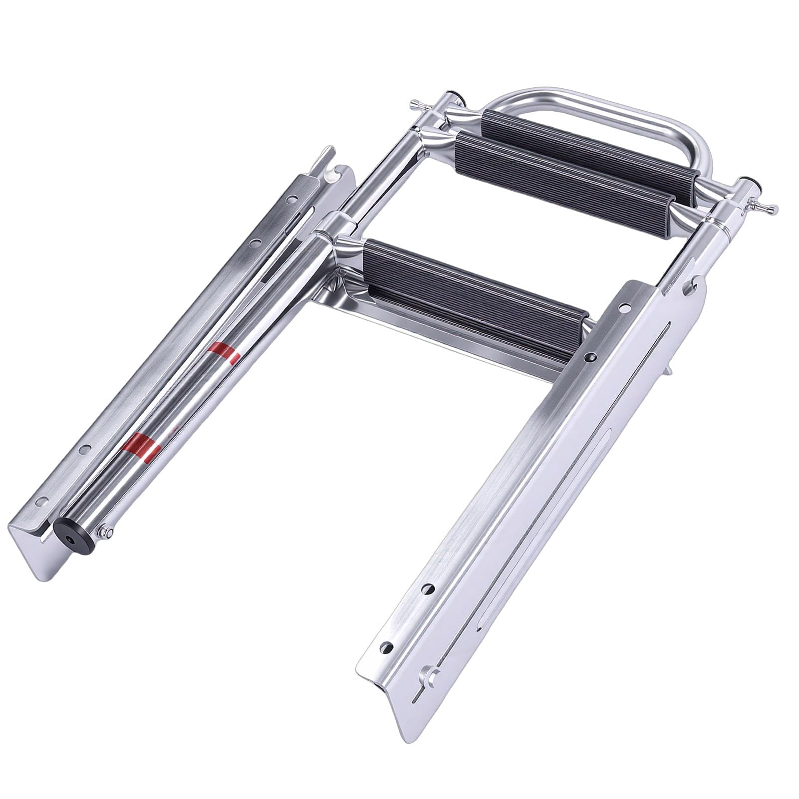 3-stopniowa Drabina Pontonowa, 316 Stal Nierdzewna, Teleskopowy montaż Przesuwny Pod platformą z Antypoślizgowymi Stopniami do Wchodzenia na łódź
