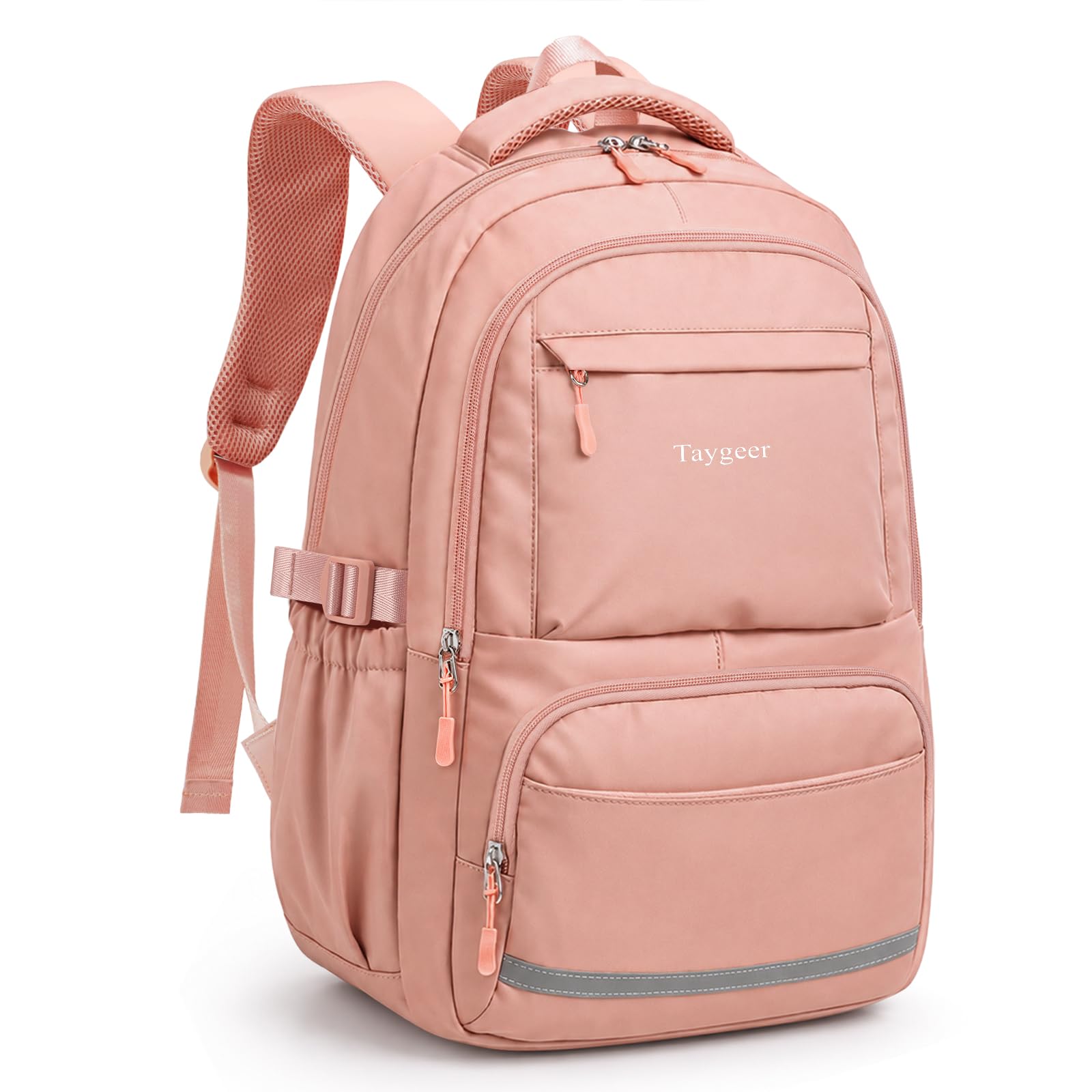 Taygeer Schulrucksack Teenager, Leichter Rucksack Damen Laptopfach | Rucksack Schule mit 15,6 Zoll, 30L Wasserabweisender Schulrucksack, School Bag für Teenager Jungen und Mädchen, Rosa