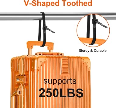 12 Inch V-Shaped Zip Ties Double Sided Toothed,250 LBS Tensile Strength Heavy Duty Cable Wire Ties With Self-Locking Adjustable More Durable Nylon Tie Wraps for Indoor Outdoor(50 Pack)