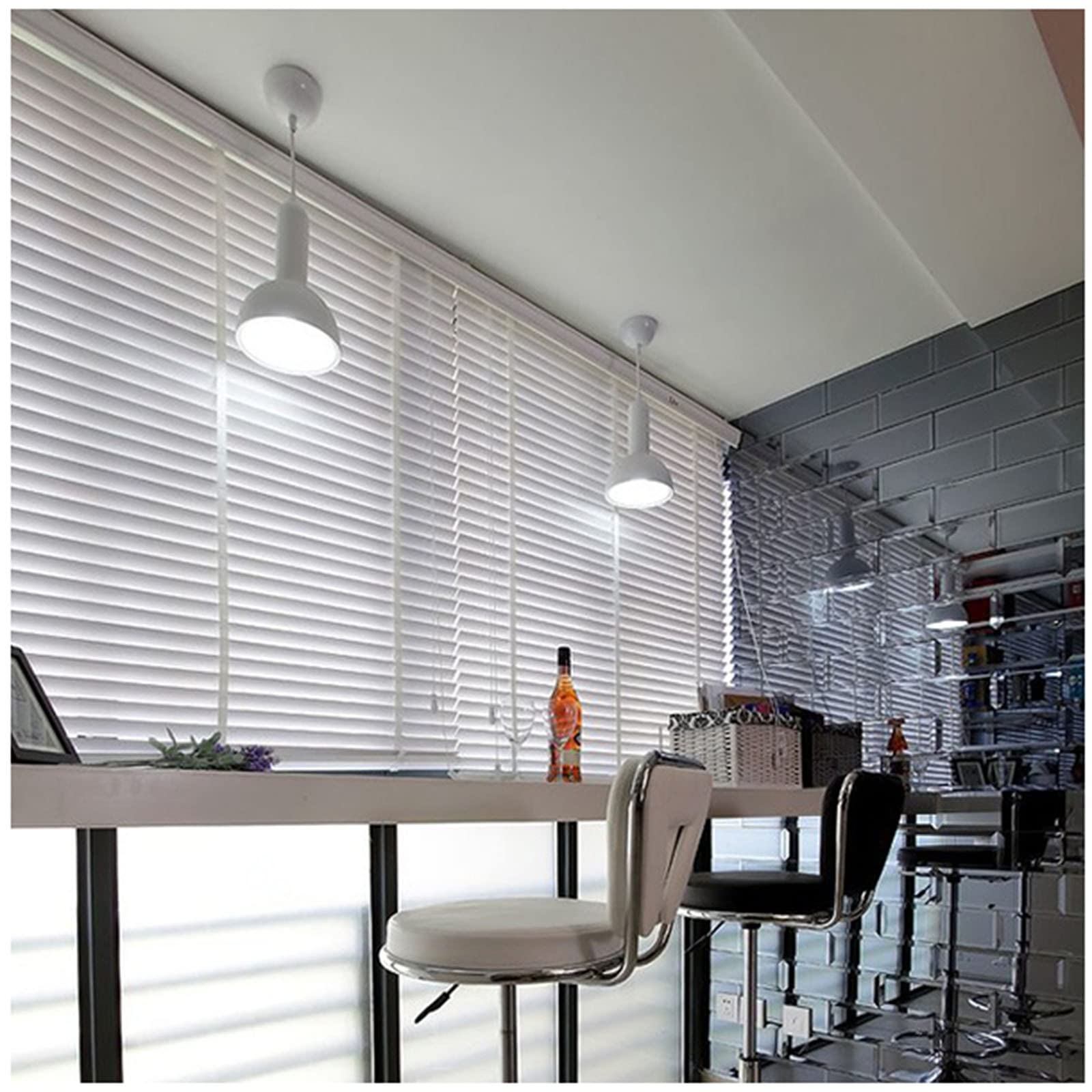 Weiße Holzjalousien, 50/60/80/90/110/120 cm Venezianische Jalousie, Lichtfilterung Rollos Für Fenster Und Türen, Horizontale Rollläden Holz Jalousette,WxH-60x100cm/23.5 * 39in
