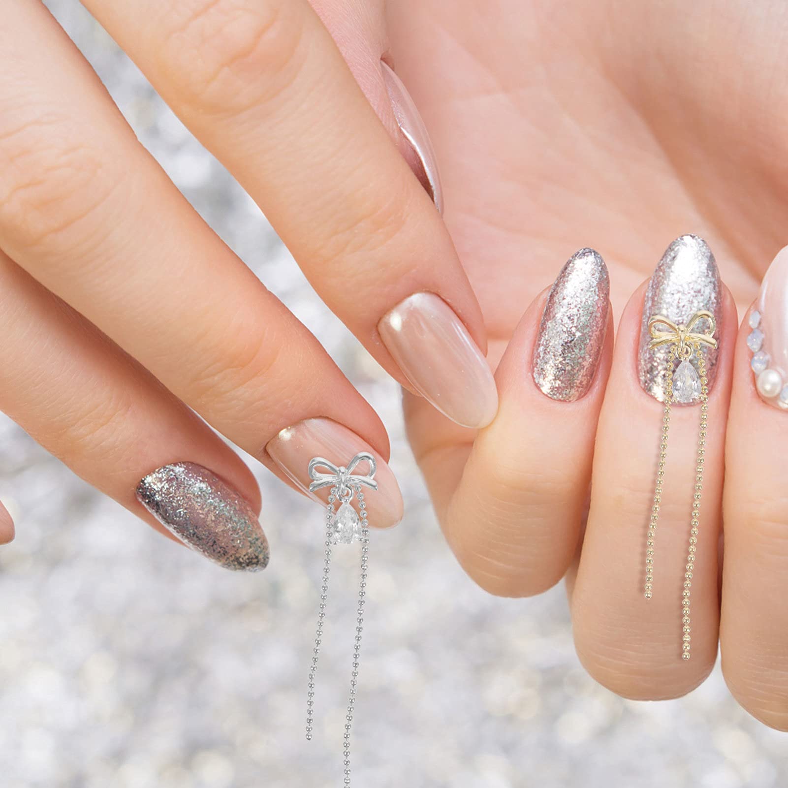 Ipetboom Retro Bow Nail Art Diamond Bowknot Nail Studs Manicure Supplies Manicure Decals