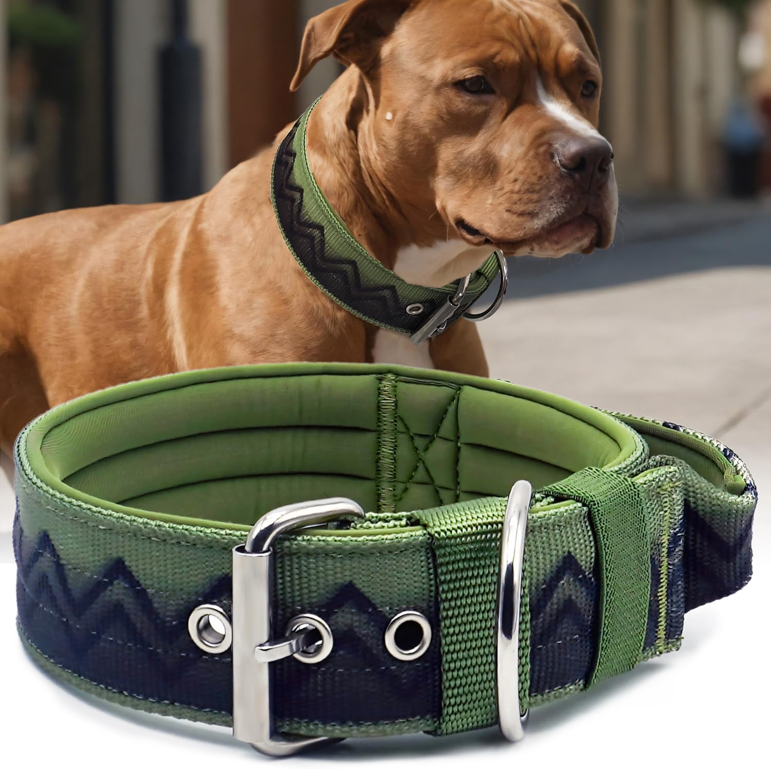 NeckShield Control Dog Collar for Large Dogs-2 Inches Wide with Pressure-Relief Padding, Professional Protection for Large & Giant Breeds, Jungle Night L