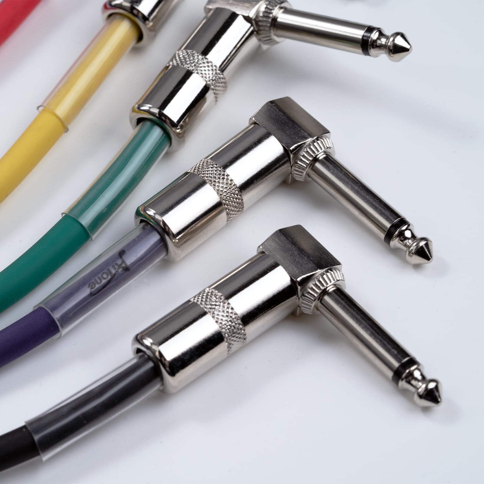 AITONE Patch Cables 6 Pack 1/4 Inch Patch Cords for Bass Guitar Effect Pedal 1.2ft (A-C05)