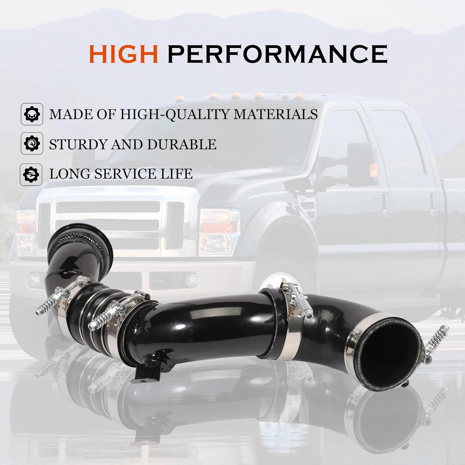 667-300 Cold Side Intercooler Hose Kit for F250 F350 F450 F550 Super Duty 6.7L V8 Diesel 2011 2012 2013 2014 2015 2016 Intercooler Pipe Kit (Black)
