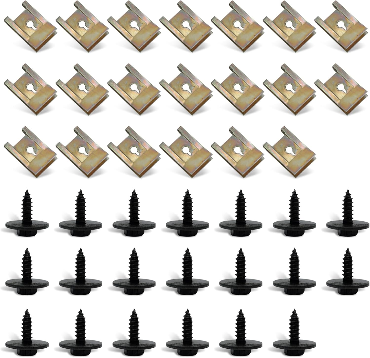 40 PCS Car Bumper Cover Screw, Durable Metal U-Shaped Vehicle Bumper Clamps Accessories, Waterproof Automotive Fastening Bolts Replacements Compatible with BMW E46 E92 E90 (Multicolored)