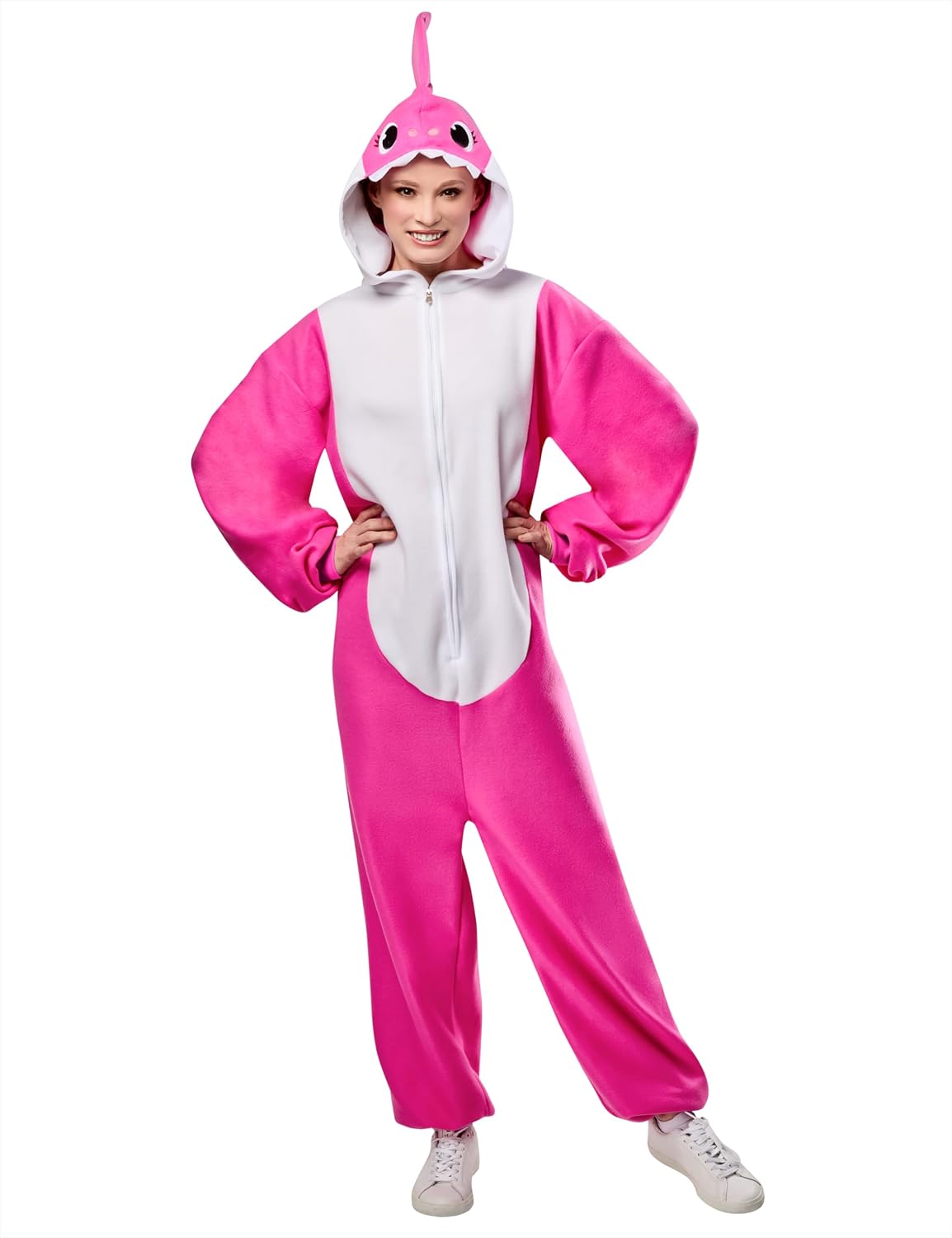 Rubies Adult Baby Shark Comfywear One-Piece Hooded Jumpsuit