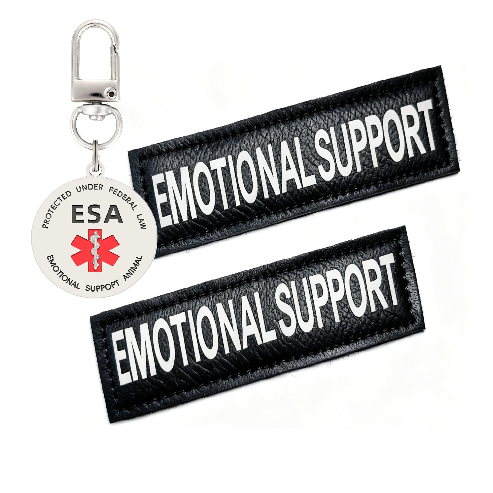 Emotional Support Animal Patches ESA Dog ID Tag Easily Attach to Collar, Harness (Small 0.98 x 3.15)