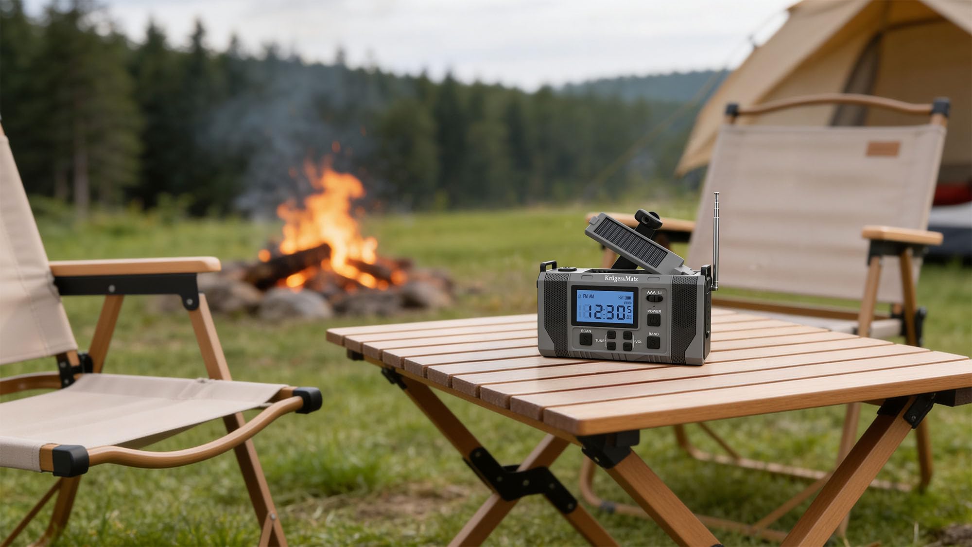 Radio solarne przenośne SOS powerbank 10000mAh latarka dynamo Kruger&Matz