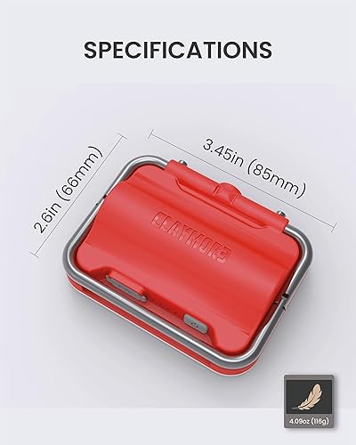 Miniatura 7 de CLAYMORE Ultra Mini (Rojo) - Luz LED recargable para exteriores para acampar, tienda de campaña, senderismo, emergencia y uso industrial. Linterna