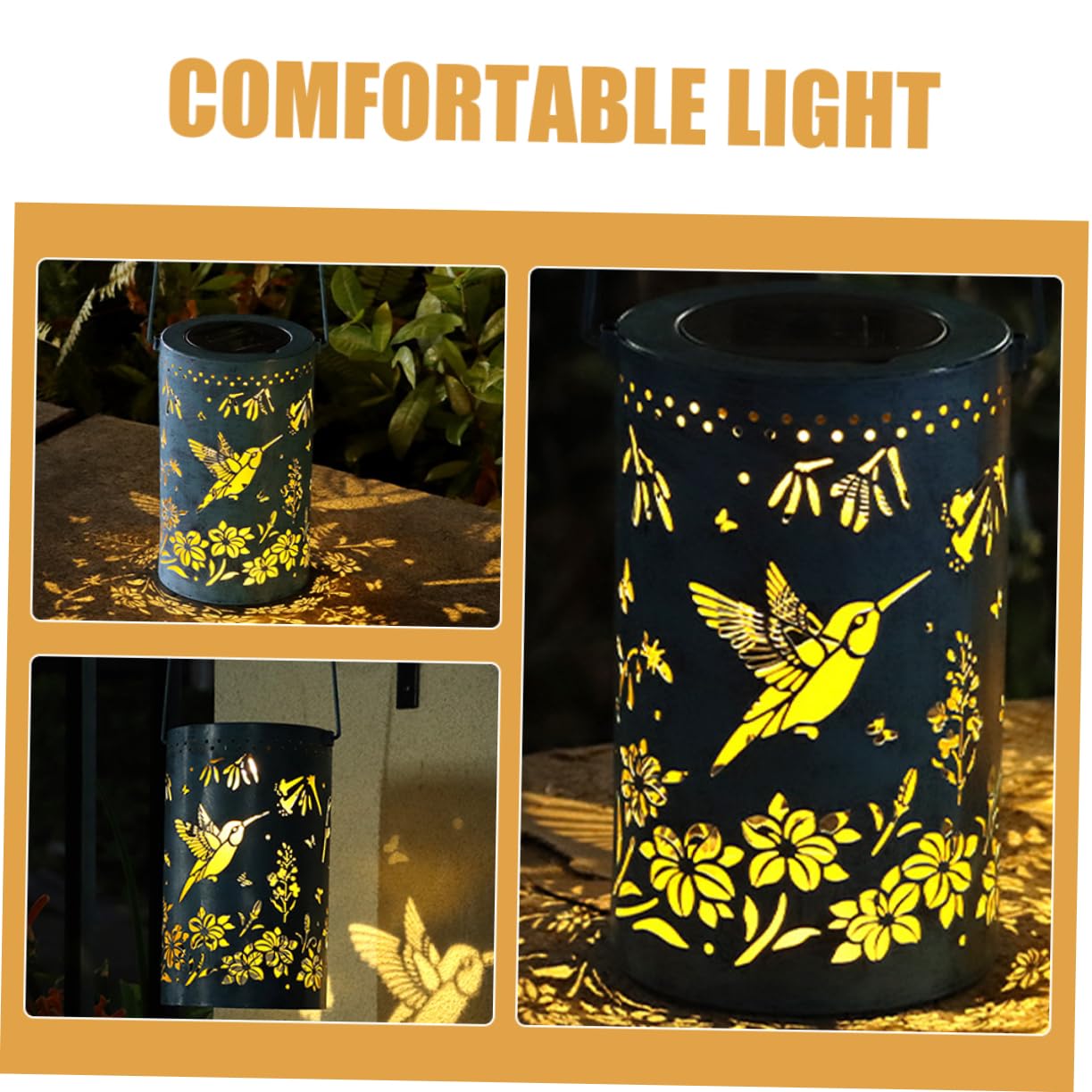 Lanterna Solare da Giardino in Ferro Design Decorativo Traforato