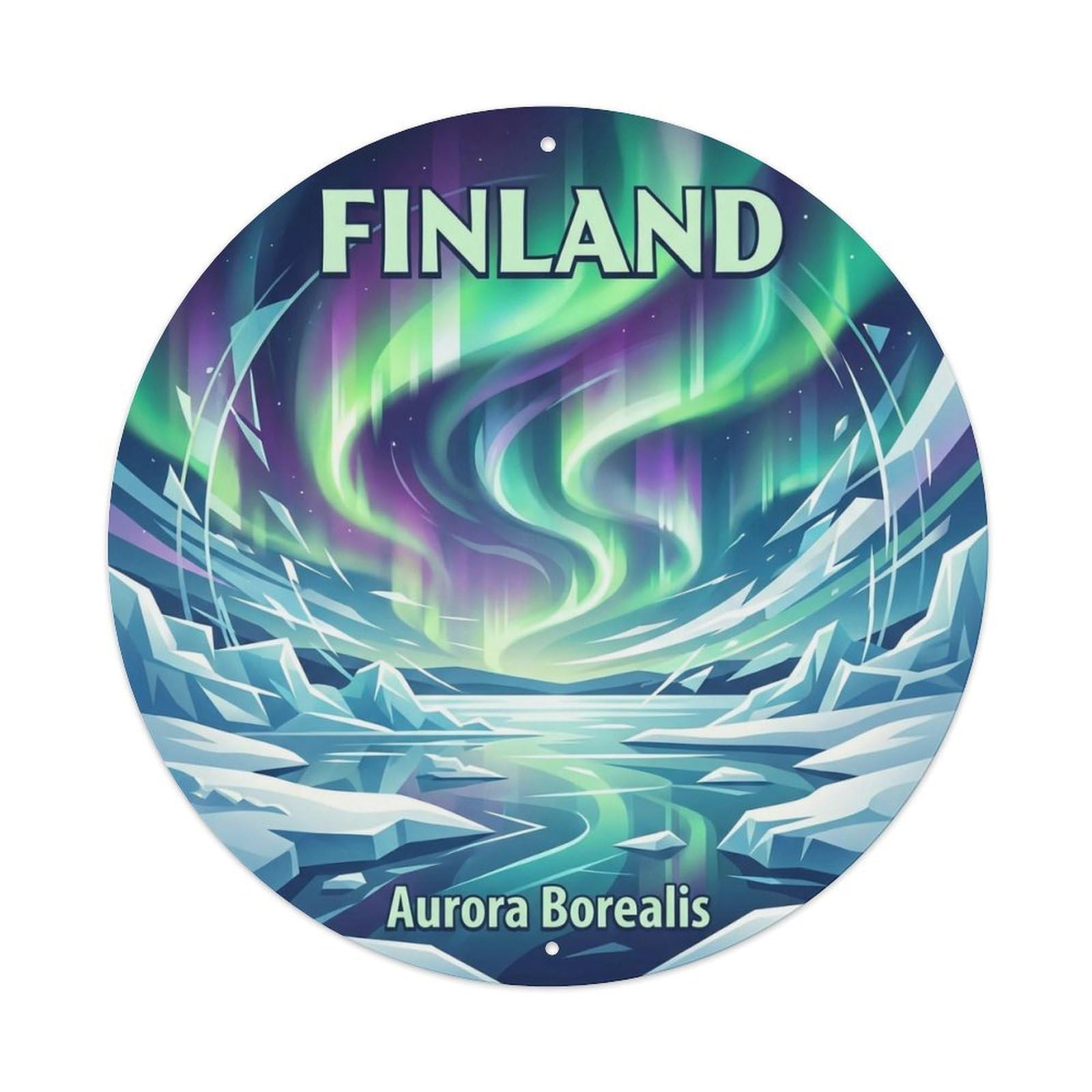 Vintage Travel Finland Flawless Metal Tin Sign Plaque Wall Decor for Cafe, Club, Garden Round Metal Poster 8x8Inch