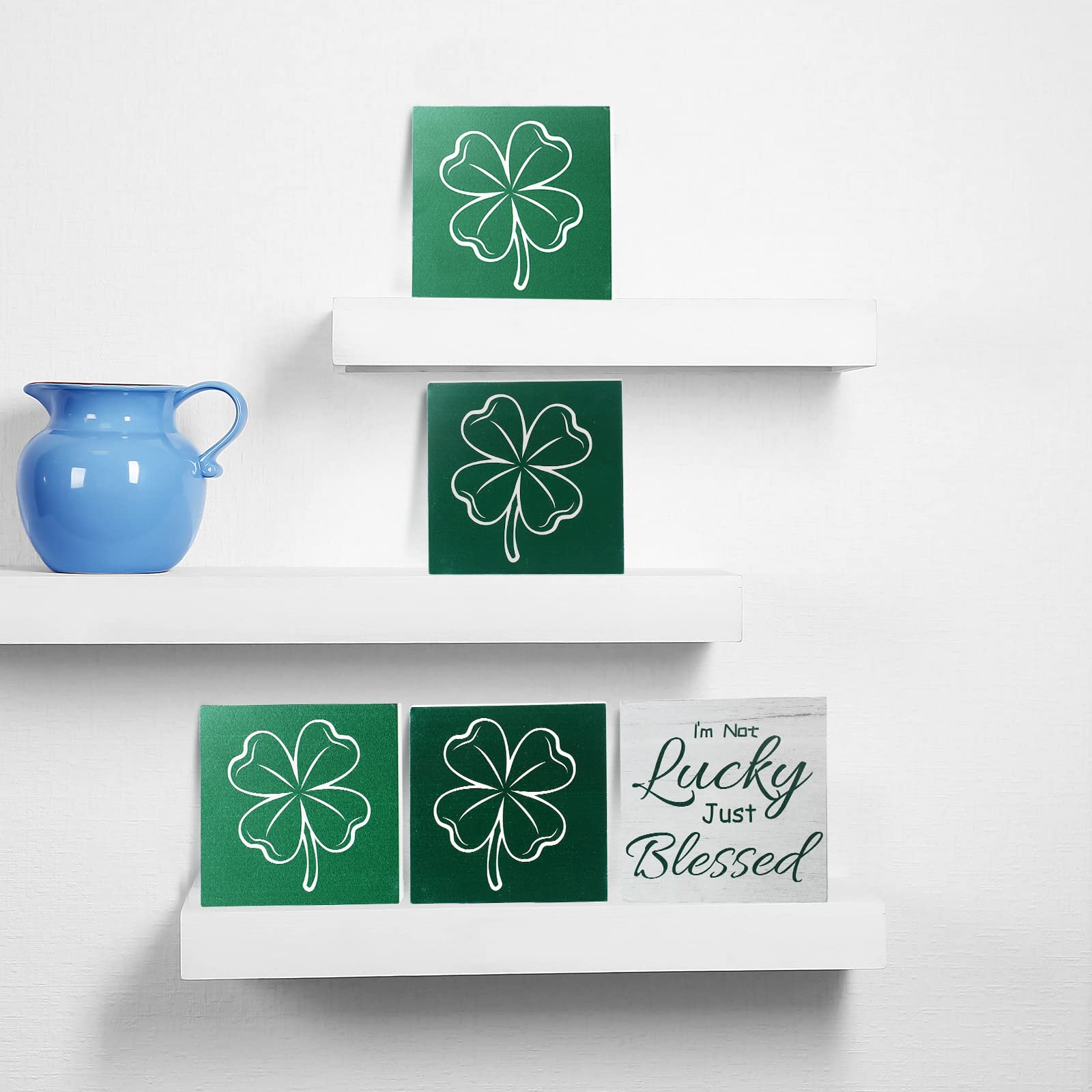St. Patrick's Day Deko Set - 36x Leuchtende Kleeblätter Aus Holz Mit Karten & Tüten, Partyzubehör