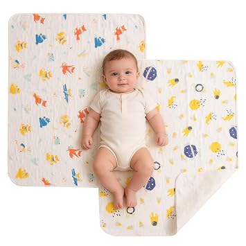 Baby Portable Diaper Changing Pad,Waterproof Changing Mat 2 Pcs-27"x35"