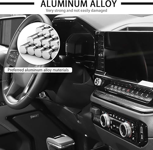 Miniatura 20 de Voodonala Pomos de radio AC para interruptor de aire acondicionado, botón central de consola para interruptor de consola central, moldura para Chevy