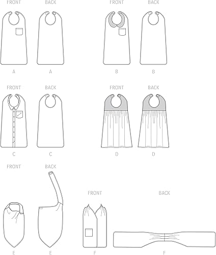 Miniatura 3 de Simplicity Kit de patrón de costura de baberos para adultos, código S9489, talla única, multicolor