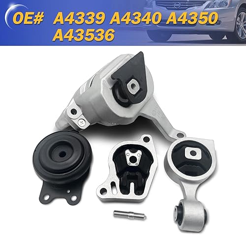 Miniatura 6 de Kit de montaje de motor y transmisión para Nissan Altima 2.5L A4339 A4340 A4350 A4353 (juego de 4)