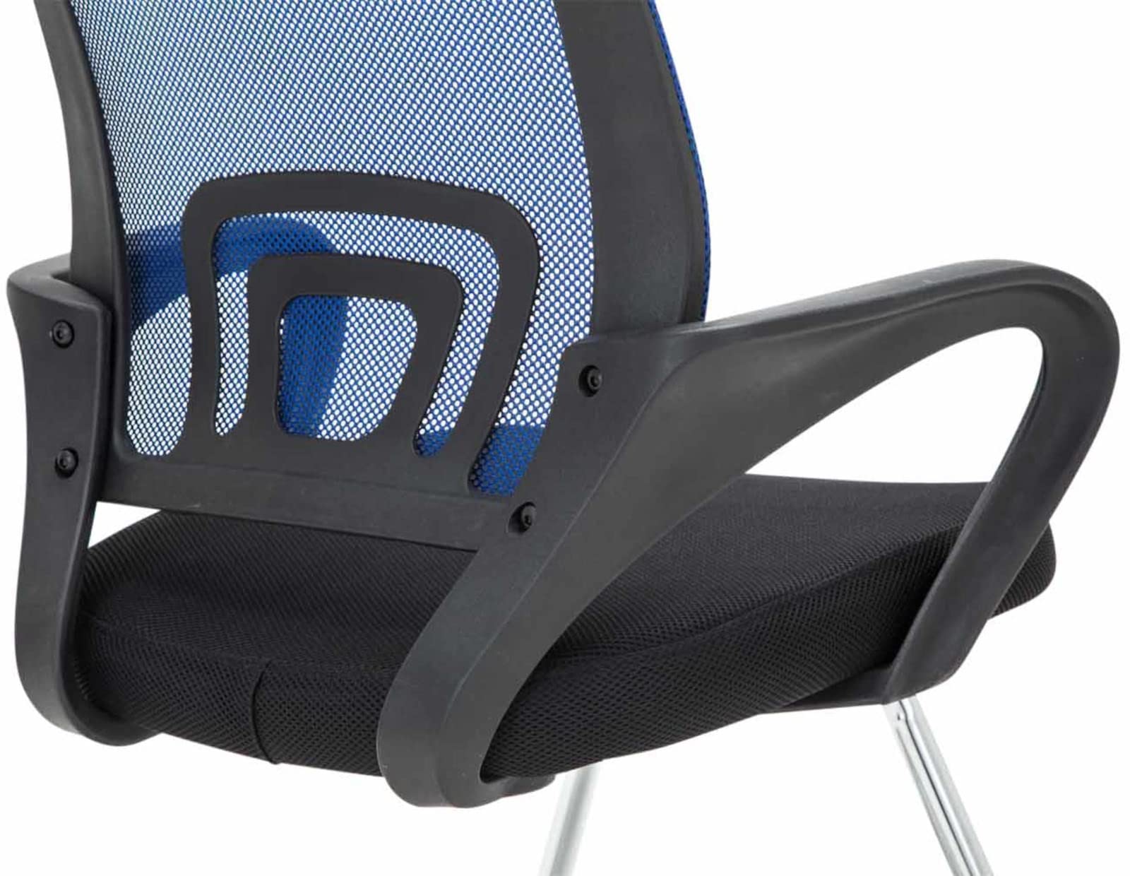 CLP Set 2 Sedie Da Studio Eureka I Seduta In Rete E Telaio In Metallo I Con Braccioli, Colore:blu
